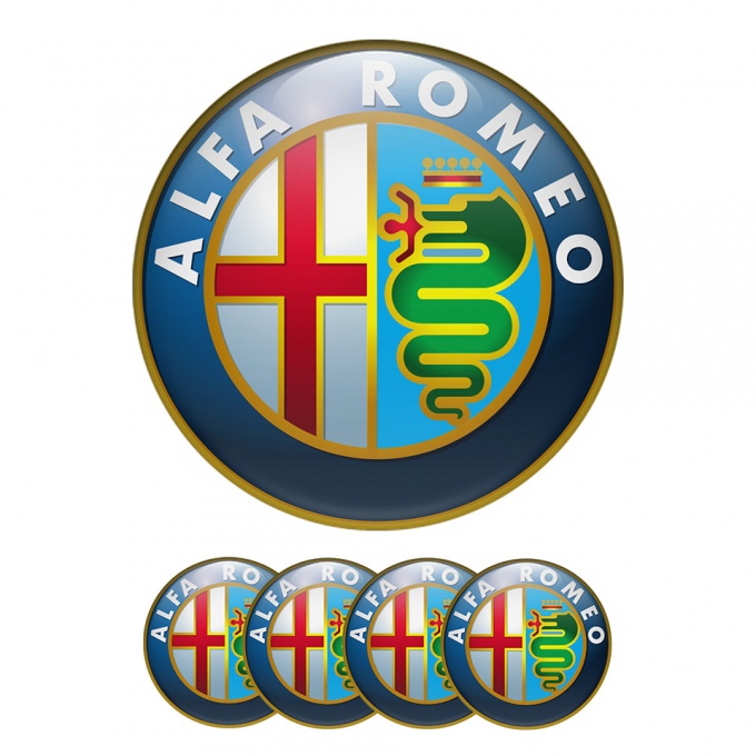 Alfa Romeo Center Hub Dome Stickers Polychromatic Emblems