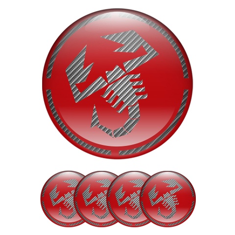 Fiat Abarth Wheel Emblem Carbon Red Scorpion Logo
