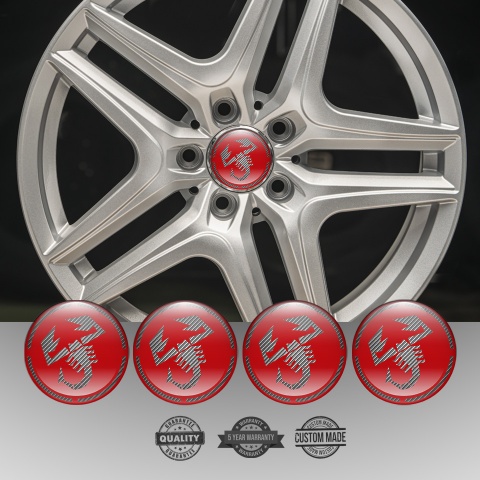 Fiat Abarth Wheel Emblem Carbon Red Scorpion Logo