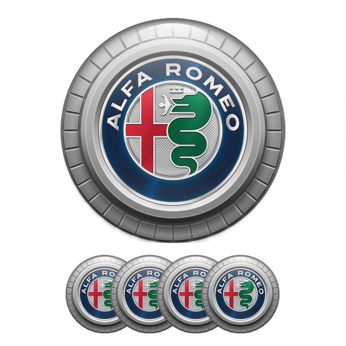 Alfa Romeo Wheel Center Caps Emblem Gray Print