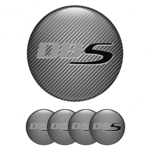 Aston Martin DBS Wheel Emblems Carbon Grey Black Logo