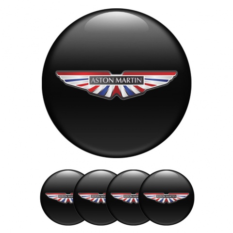Aston Martin Silicone Stickers Black UK Colors Emblem