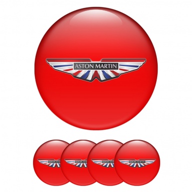 Aston Martin Silicone Stickers Red UK Colors Emblem