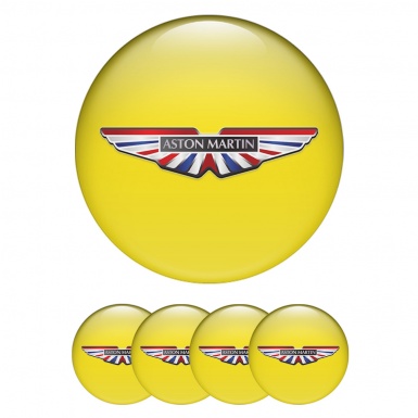 Aston Martin Wheel Emblems Yellow UK Colors Logo