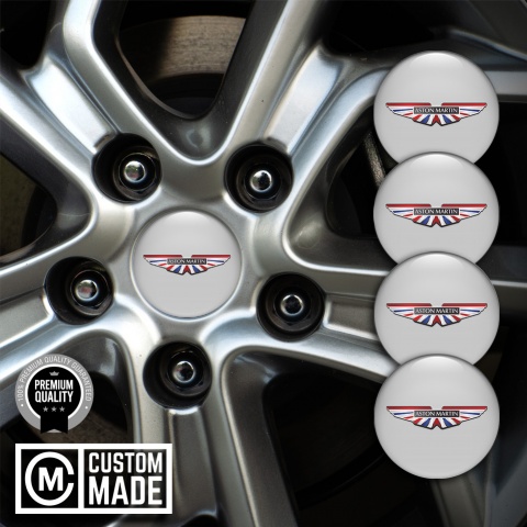 Aston Martin Wheel Stickers Light Grey UK Colors Logo