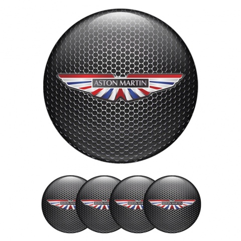 Aston Martin Wheel Emblems Dark Mesh UK Flag Design