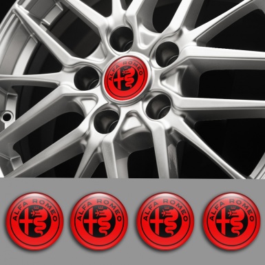 Alfa Romeo Wheel Emblems Red Black Design