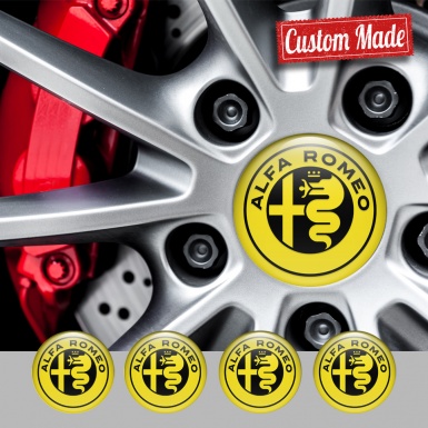 Alfa Romeo Wheel Emblems Yellow Black Design