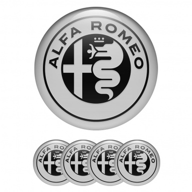 Alfa Romeo Center Caps Stickers Grey Black Design