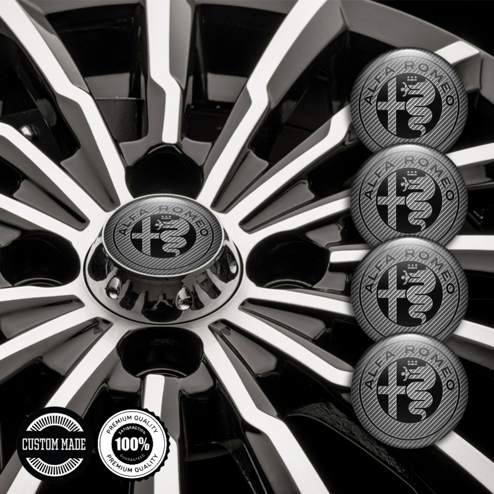 Alfa Romeo Wheel Emblems Carbon Black Edition | Wheel Emblems ...