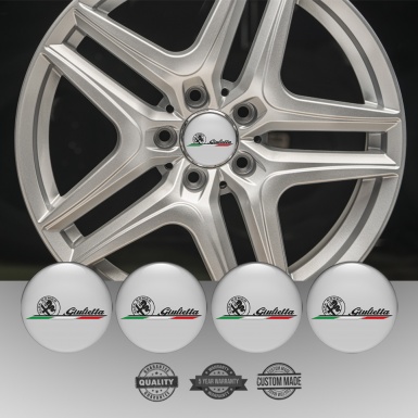 Alfa Romeo Giulietta Silicon Wheel Stickers Grey Italian Flag Logo