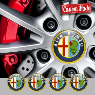 Alfa Romeo Wheel Emblems Navy Yellow Green Logo