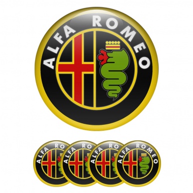 Alfa Romeo Silicon Wheel Stickers Black Yellow Green Edition