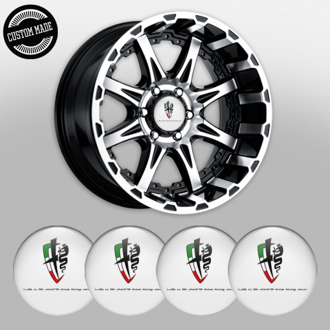 Alfa Romeo Silicone Stickers Grey Italian Flag Edition