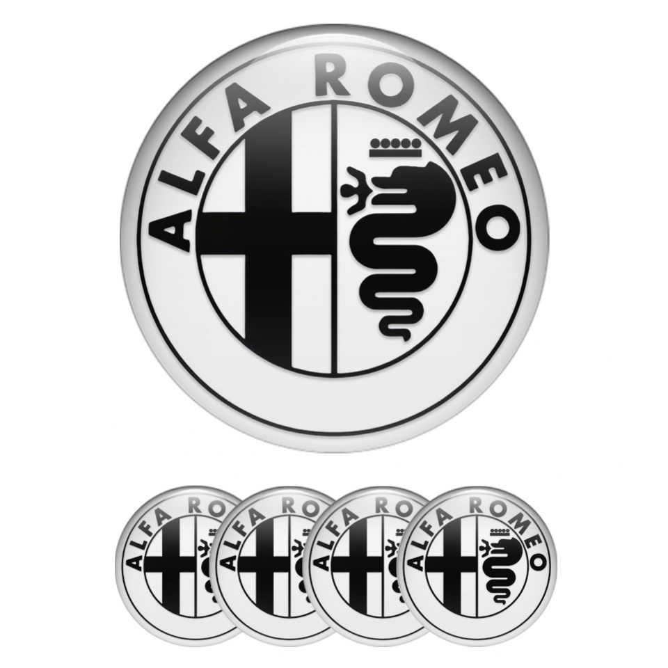 Alfa Romeo Emblem Silicone Sticker Domed Yellow Black, Domed Emblems, Stickers