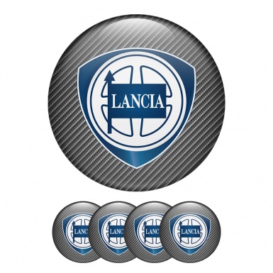 Lancia  Wheel Center Caps Emblem Carbon and Blue