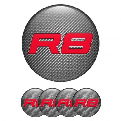 Audi R8 Silicone Stickers Carbon Red Solid Logo Edition