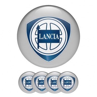 Lancia  Wheel Center Cap Domed Stickers Blue and Gray