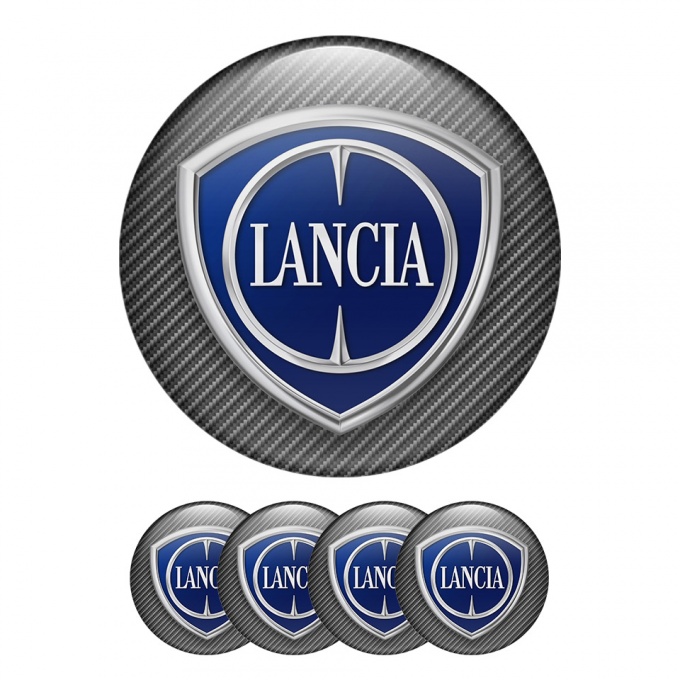Lancia  Center Hub Dome Stickers Carbon Background