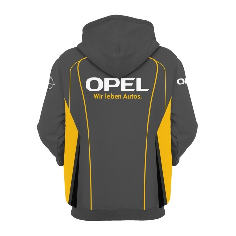 Opel Hoodie Dark Grey Yellow Hips Lines Edition