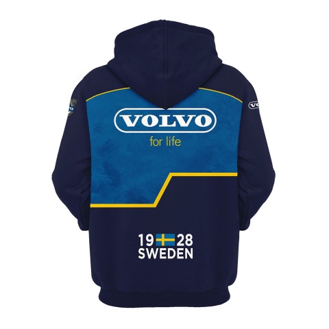 Volvo Hoodie For Life Dark Blue Navy Silver Logo