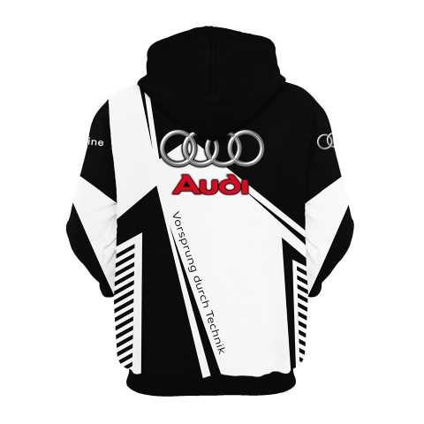 Audi S Line Hoodie Black White Red Composition