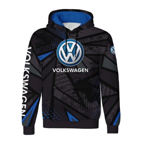 VW Hoodie Das Auto Black Grey Blue Geometric Edition