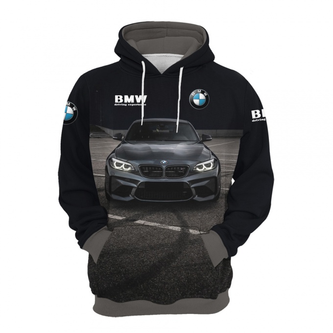 BMW Hoodie Driving Experience Black Grey M4 Print Design