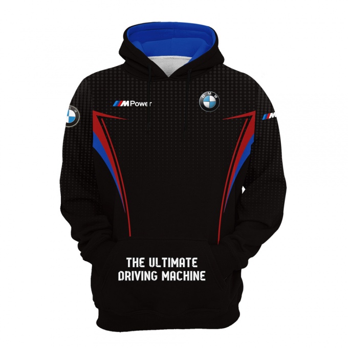 BMW M Power Hoodie Black Blue Grey Mesh