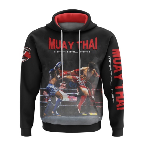 Martial Arts Sweatshirt Muay Thai Black Champions Collage