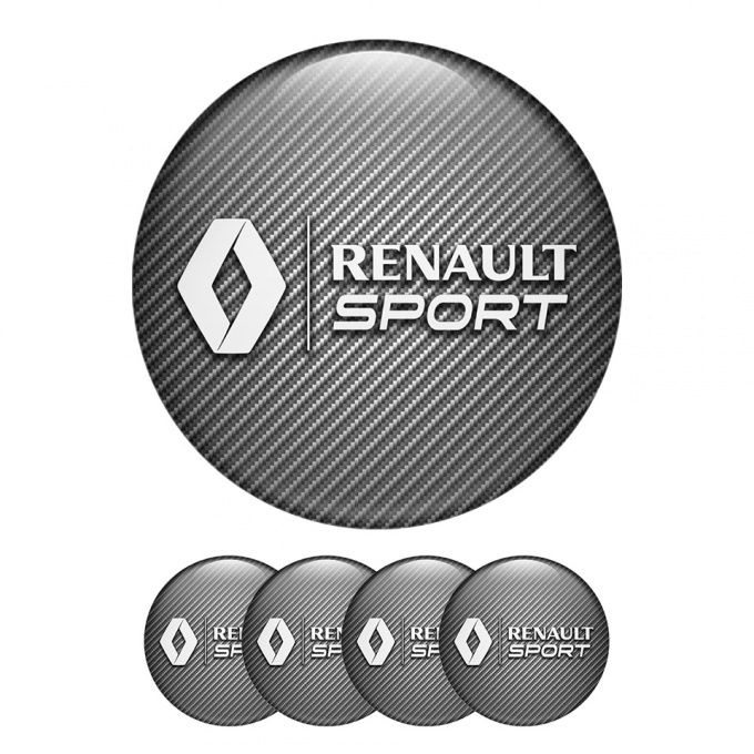 Renault Wheel Center Cap Domed Stickers Tuning Carbon