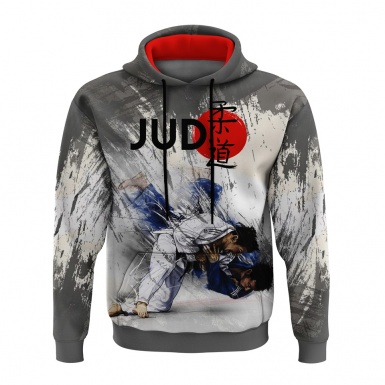 Martial Arts Judo Hoodie Dark Grey Light Sparring Collage