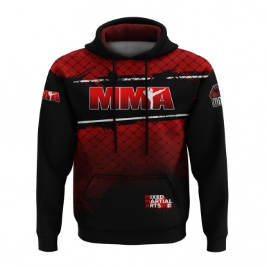 Martial Arts MMA Black Red Net Collage Design