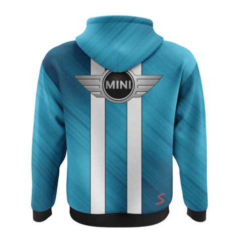 Mini Cooper Sweatshirt Sky Blue Greys Stripes Logo design