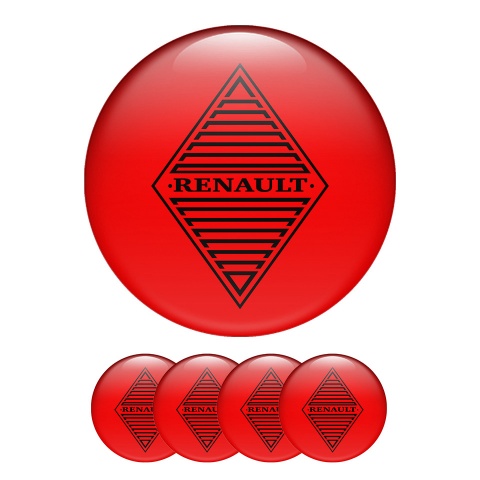Renault Domed Stickers Wheel Center Cap Red Diamond