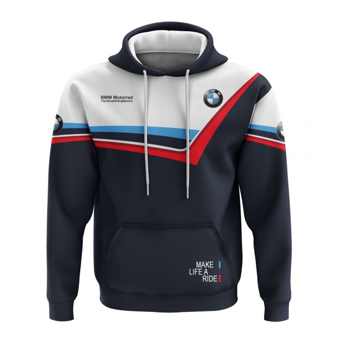 BMW Motorrad Hoodie Dark Blue White Red Edition