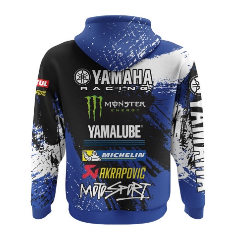 Yamaha Racing Sweatshirt Black Blue White Color Edition