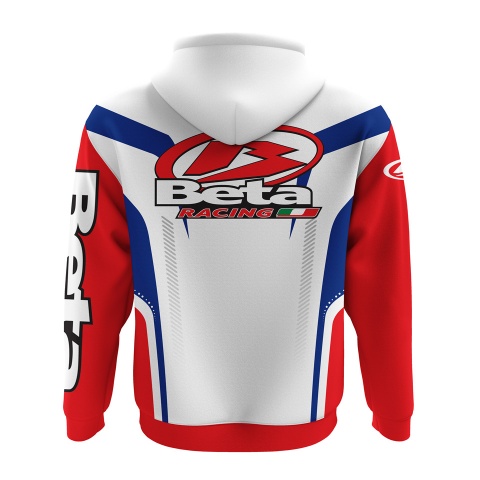 Beta Racing Sweatshirt White Red Blue Elements Design