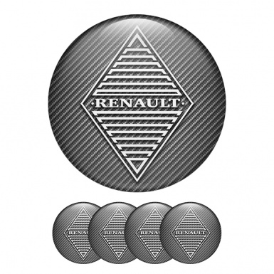 Renault Center Hub Dome Stickers Carbon Version 