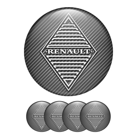 Renault Center Hub Dome Stickers Carbon Version 