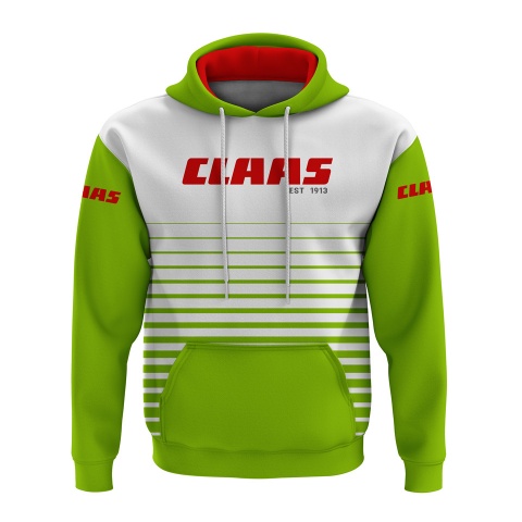 Claas Sweatshirt Lime Green White Red Design