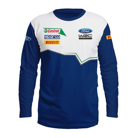 Ford WRC T-Shirt Long Sleeve Blue White Edition