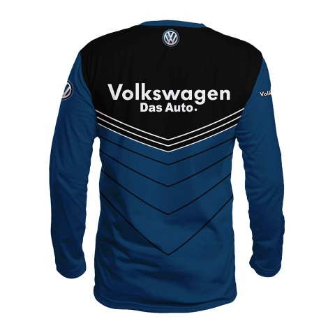 VW Das Auto Long Sleeve T-shirt Navy Blue Black White Edition 