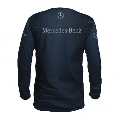 Mercedes Benz Long Sleeve T-Shirt Dark Ink Color Design