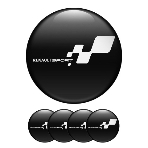 Renault Wheel Center Cap Domed Stickers Racing Flag