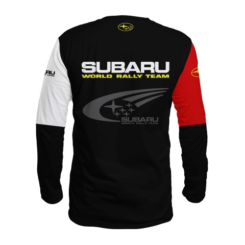 Subaru Long Sleeve WRC T-Shirt Black Red White Design
