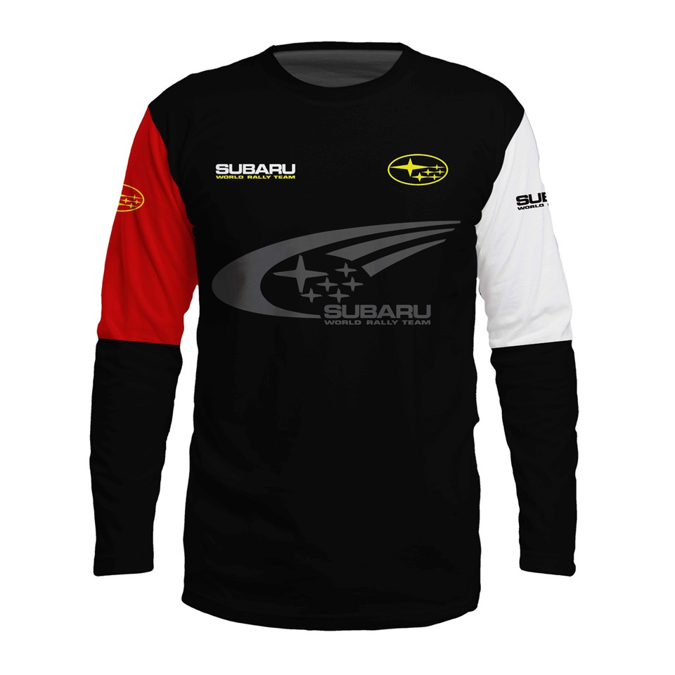 Subaru Long Sleeve WRC T-Shirt Black Red White Design | T-shirts 