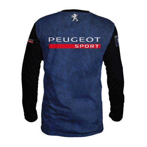 Peugeot Sport Long Sleeve T-Shirt Blue Black Design