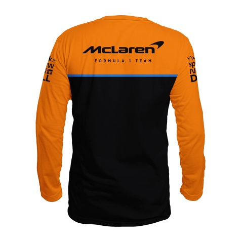  Long Sleeve T-Shirt Orange Black Formula 1 Team