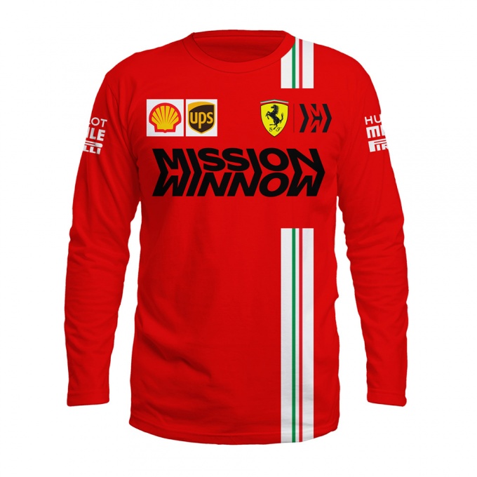 Ferrari Long Sleeve Mission Winnow Bright Red Black Design